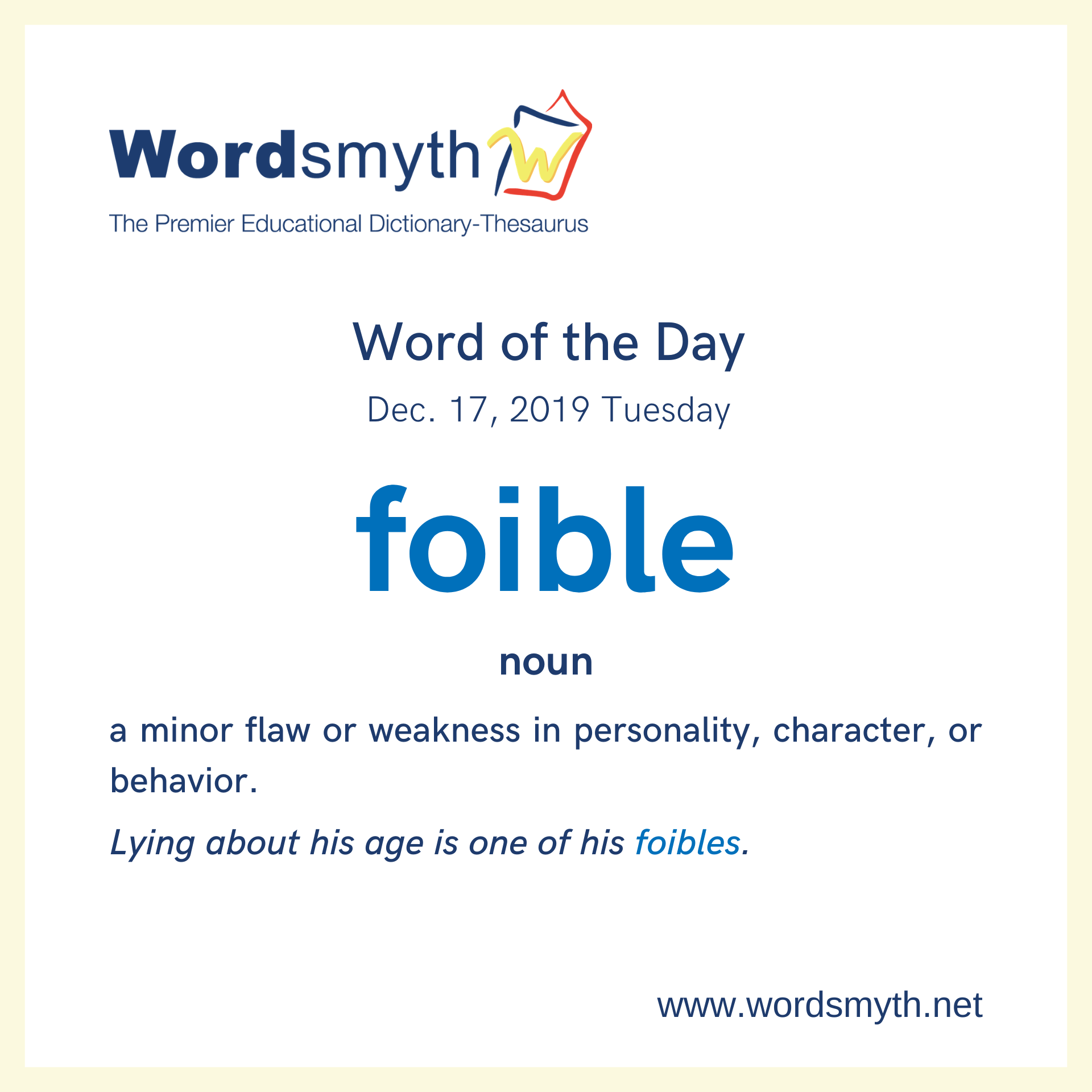 WOTD foible