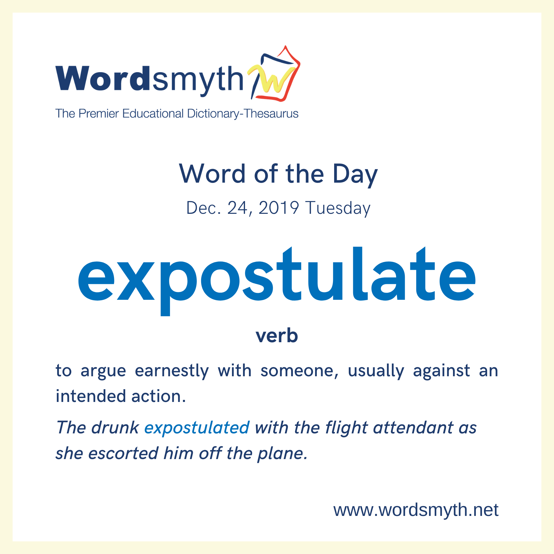 WOTD expostulate