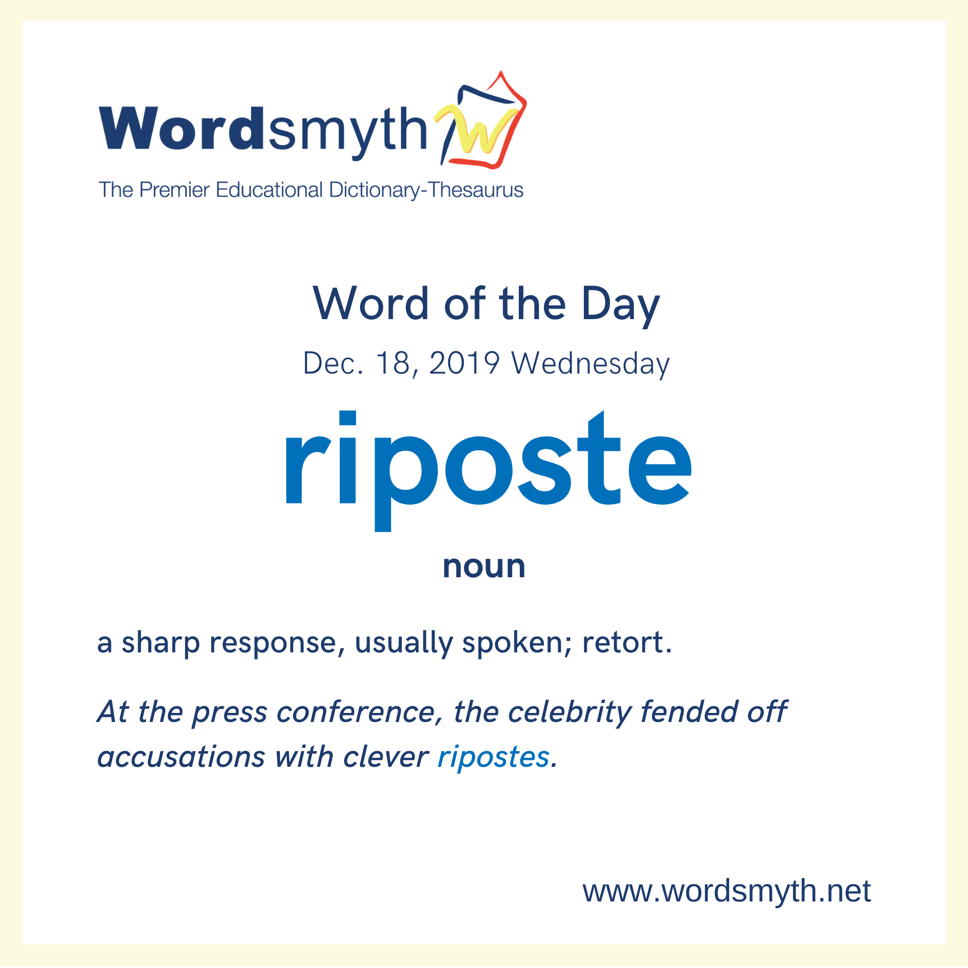 WOTD riposte