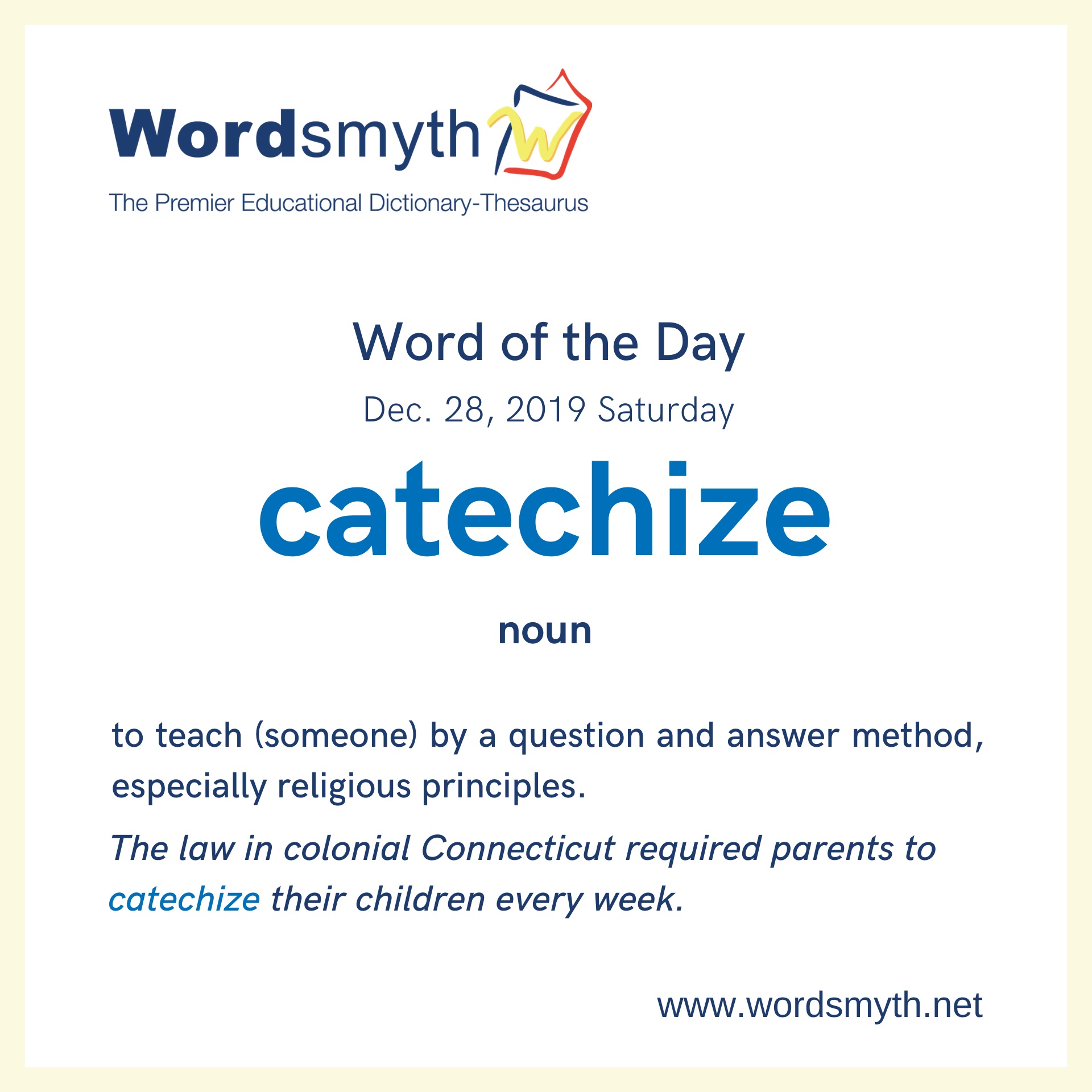 WOTD catechize