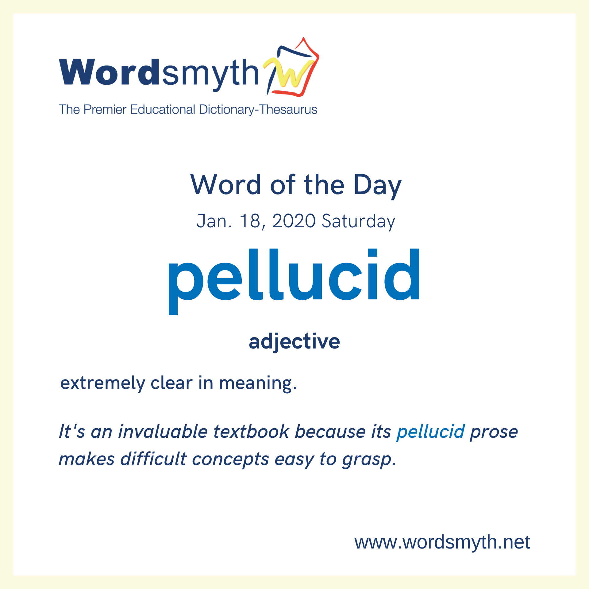 WOTD: pellucid